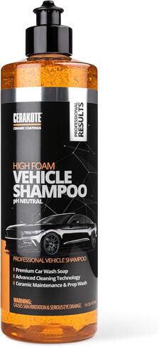 CERAKOTE High Foam Vehicle Shampoo (16 oz) – pH Neutral Premium Car Wash Soap for FoamCannon, SnowFoam, Pressure Washer & Hand Wash – Ceramic Coating Prep & Maintenance – Citrus Scent – Maximum Suds in Kuwait