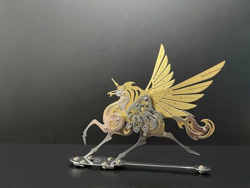 تمثال Pegasus المجنح الزخرفي ، تمثال يونيكورن ، مصنوع من المعدن ، aloy ، الصلب والبرونز. (ذهب) in Kuwait