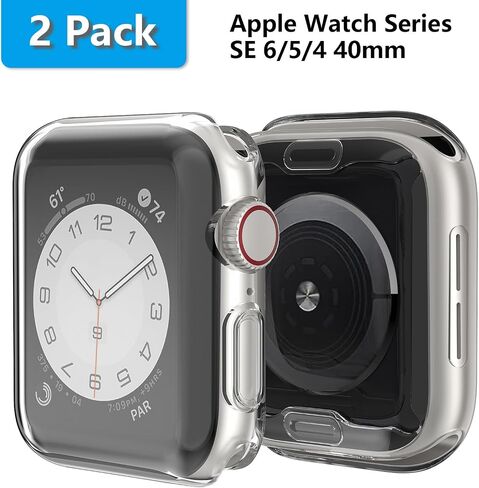 2 Pack Compatible for Apple Watch 38mm Case iWatch Screen Protector TPU All-Around Protective Case Clear Ultra-Thin Cover for Series 3 Series 2, 2 Pack (Clear, for 38mm Apple Watch case) in Kuwait