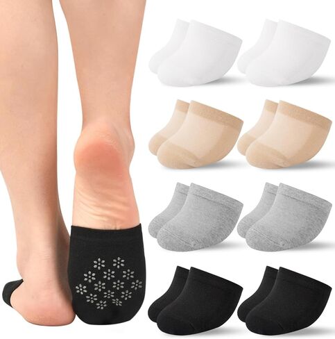 Toe Socks Womens for Mules, Half Socks Toe Topper Covers No Show Invisible Non-slip Liners for Clogs 6/8 Pairs in Saudi Arabia