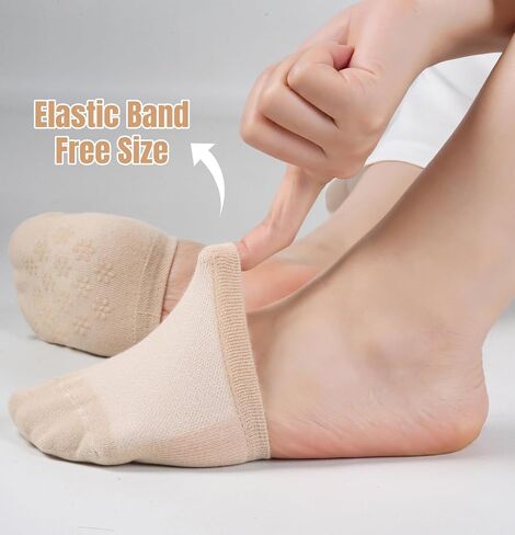 Toe Socks Womens for Mules, Half Socks Toe Topper Covers No Show Invisible Non-slip Liners for Clogs 6/8 Pairs in Saudi Arabia