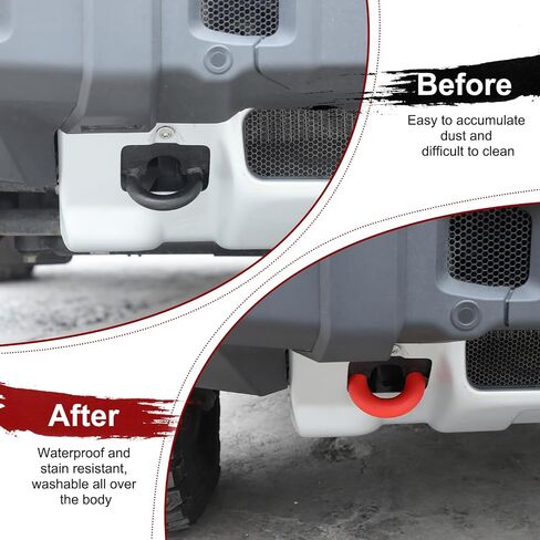 4PCS Car Bumper Towing Hitch Covers Compatible with INEOS Grenadier 2020-2025 Front & Rear Bumper Tow Hook Covers Trailer Hitch Rubber Sleeve Receiver Protector Cover (Red) in Saudi Arabia