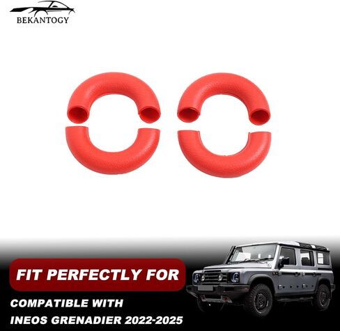 4PCS Car Bumper Towing Hitch Covers Compatible with INEOS Grenadier 2020-2025 Front & Rear Bumper Tow Hook Covers Trailer Hitch Rubber Sleeve Receiver Protector Cover (Red) in Saudi Arabia