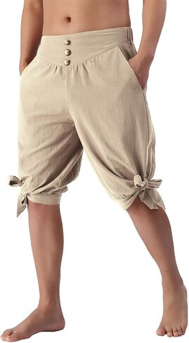 Mo Good Mens Pirate Renaissance Shorts Viking Costume ، Cosplay Cosplay Cotton Cotton من أجل Renfaire in Kuwait