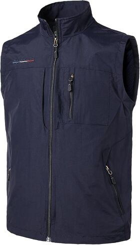 Mens Quick Dry Fishing Vests Lightweight Sleeveless Jackets with Zipper Pockets for Travel Hiking in Saudi Arabia