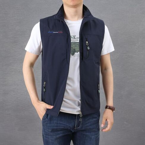 Mens Quick Dry Fishing Vests Lightweight Sleeveless Jackets with Zipper Pockets for Travel Hiking in Saudi Arabia