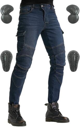 Motorcycle Pants, Versatile Durable Motorcycle Jeans for Men & Women Riding Pants Trousers with Kenn & Hip Armor Pads in Saudi Arabia