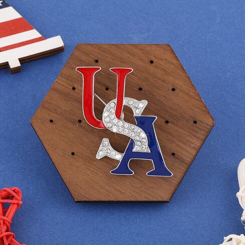 العلم الأمريكي 4 يوليو دبابيس بروش للنساء، الرابع من يوليو القلب النصر وجه مبتسم الثلاثي دبابيس يوم الذكرى الوطنية، هدايا حزب عيد الاستقلال الأمريكي للفتيات فيروبيا in Kuwait