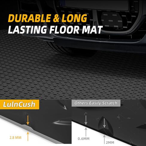8.2x21 FT Garage Floor Mat, 2.8mm Thickened Diamond Plate PVC Garage Flooring Roll for Under Car Parking, Heavy Duty Garage Floor Protector 168SQFT for Garage, RV Trailer, Basement, Black in Kuwait