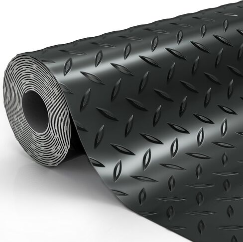 8.2x21 قدم حصيرة أرضية مرآب ، 2.8 ملم لوحة ماس سميكة PVC لفة الأرضيات للسيارات تحت السيارات ، واقي أرضية مرآب الثقيلة 168 قدم مربع ، ومقطورة RV ، الطابق السفلي ، الأسود in Kuwait