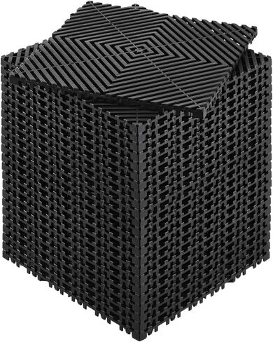 VEVOR Interlocking Drainage Mat, 12" x 12" Modular Interlocking Cushion, 55 Pcs Splicing Drainage Mats, Non-Slip Gray PP Drainage Floor Tile and Shower Mat, for Garage, Garden, Kitchen & Outdoor in Saudi Arabia
