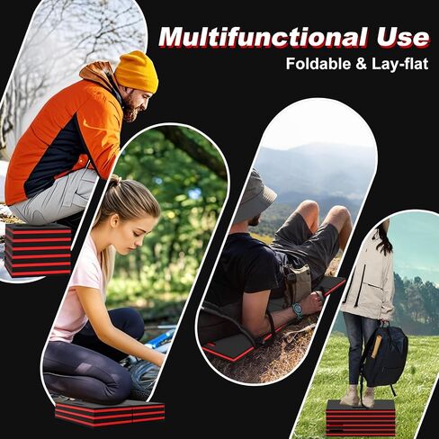 Thick Mechanic Mat, Foldable EVA Mat with Magnetic Tool Compartments, Waterproof Mechanic Kneeling Pad with Handle for Garage Workshop Repairing Gardening, 46.5" x 15.8" x 1.1 ", Black & Red in Saudi Arabia