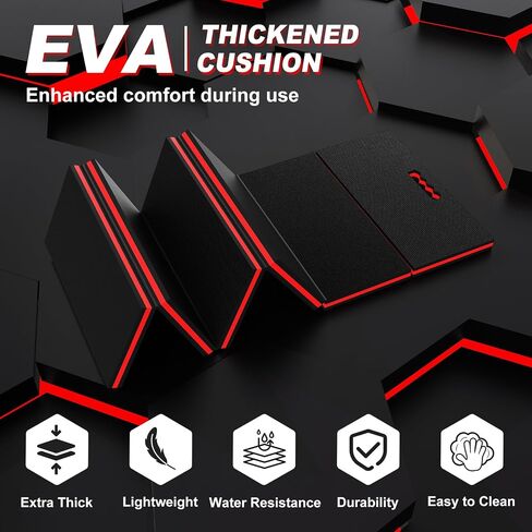 Thick Mechanic Mat, Foldable EVA Mat with Magnetic Tool Compartments, Waterproof Mechanic Kneeling Pad with Handle for Garage Workshop Repairing Gardening, 46.5" x 15.8" x 1.1 ", Black & Red in Saudi Arabia