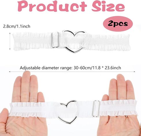 2pcs Adjustable Heart Lace Thigh Garter Belts for Women, Pink Elastic Leg Garters Belt, Non-Slip Thigh Strap in Saudi Arabia