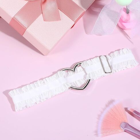 2pcs Adjustable Heart Lace Thigh Garter Belts for Women, Pink Elastic Leg Garters Belt, Non-Slip Thigh Strap in Saudi Arabia