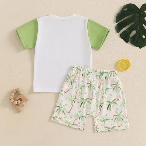 Ledy Champswiin Toddler Baby Boy Summer Outfit Color Block Short Sleeve T-shirt Pullover Tops Jogger Shorts Clothes Set in Kuwait