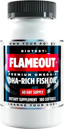 Biotest Flameout DHA -Rich Oil - 4200 Mg Omega -3 - Pharmaceutical Grade DHA & EPA - 90 Softgels (30 يومًا) in Kuwait
