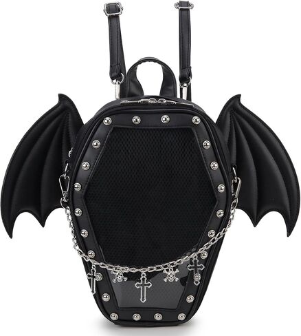 Gothic Coffin Shape Fashion Purses and Handbags for Women Halloween Shoulder Bag Backpack in Saudi Arabia