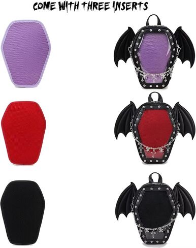 Gothic Coffin Shape Fashion Purses and Handbags for Women Halloween Shoulder Bag Backpack in Saudi Arabia