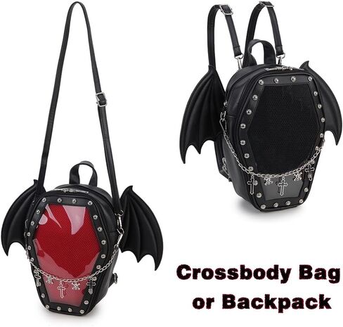Gothic Coffin Shape Fashion Purses and Handbags for Women Halloween Shoulder Bag Backpack in Saudi Arabia