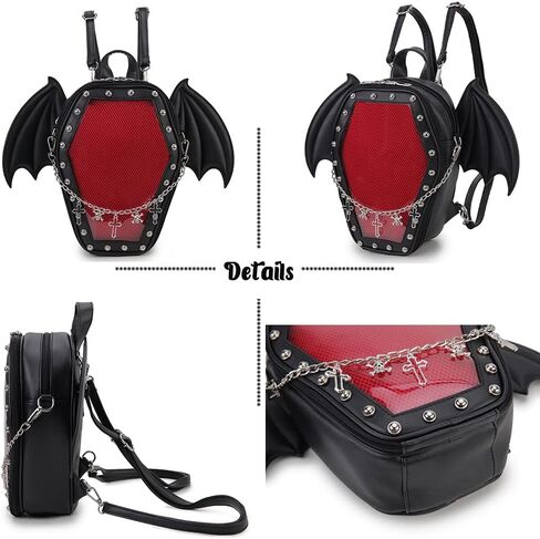 Gothic Coffin Shape Fashion Purses and Handbags for Women Halloween Shoulder Bag Backpack in Saudi Arabia