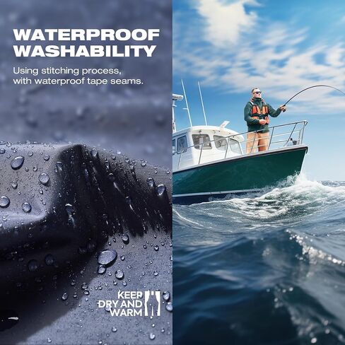 HISEA Waterproof Bib Overall Fishing Bib Pants Made from Durable PVC-Coated Nylon for Fishing, Hunting, Work, Sailing Navy in Saudi Arabia