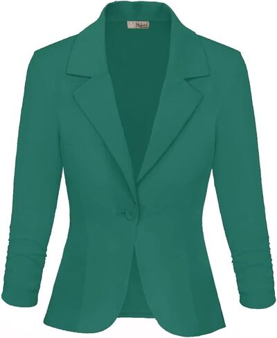 Hybrid & Company Women's Lightweight Casual Work Office Stretch Ponte Cardigan Blazer Jacket Made in USA in Kuwait