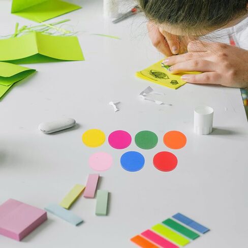 DECHOUS 50Pcs Colorful Wood Discs, 0.8in Small Colored Round Wooden Discs, DIY Round Wood Discs Cutout Ornaments for DIY Crafts Art Projects Decoration in Kuwait