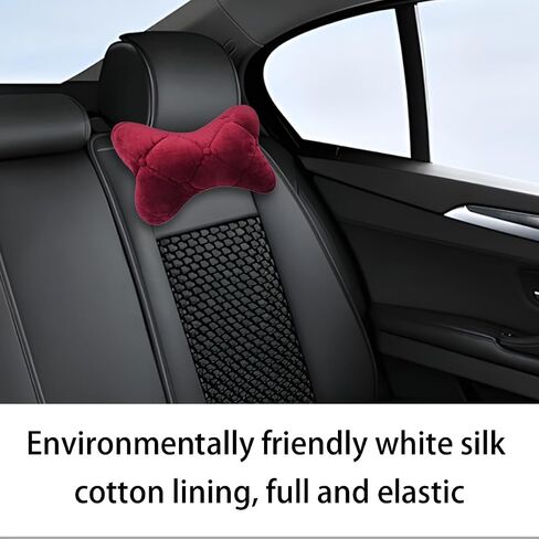 2PCS Car Headrest Pillow, Soft Comfortable Vehicle Neck Pillow Cushion, Automotive Interior Head Rest Pad Accessories for Driving Fatigue Relief, Universal for SUV, Sedan, Truck (Black) in Kuwait