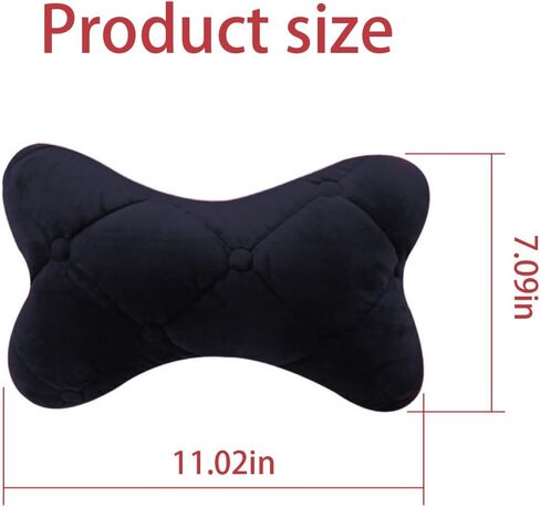 2PCS Car Headrest Pillow, Soft Comfortable Vehicle Neck Pillow Cushion, Automotive Interior Head Rest Pad Accessories for Driving Fatigue Relief, Universal for SUV, Sedan, Truck (Black) in Kuwait