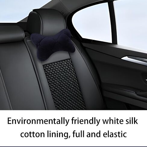 2PCS Car Headrest Pillow, Soft Comfortable Vehicle Neck Pillow Cushion, Automotive Interior Head Rest Pad Accessories for Driving Fatigue Relief, Universal for SUV, Sedan, Truck (Black) in Kuwait