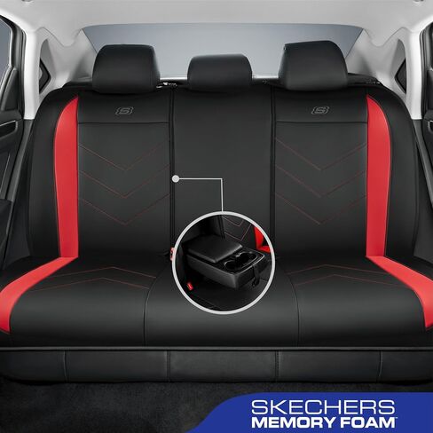 Skechers Car Seat Covers,Luxury Faux Leather Seat Covers,Waterproof Anti Slip Car Seat ProtectorFull Set,Car Accessories Airbag Universal Fit for Most Cars,Vans,Trucks,SUV,Black in Kuwait