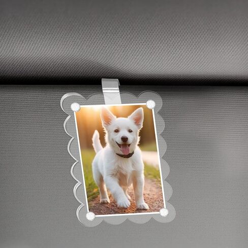 2-Pack Magnetic Car Visor Picture Frames–2.5x3.6 Inch Photo Holders, Personalized Car Accessories with Clips for Easy Display in Kuwait