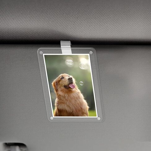 2-Pack Magnetic Car Visor Picture Frames–2.5x3.6 Inch Photo Holders, Personalized Car Accessories with Clips for Easy Display in Kuwait