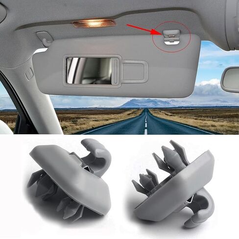 2PCS Audi Inner Sun Bisor Clips ، HOACK LOCKED CAR LOTER INTERIOR COR - متوافق مع Audi Q5 Q3 A1 A3 A4 A5 S3 S5 TT ، OEM: 8U0857562A (أسود) in Kuwait