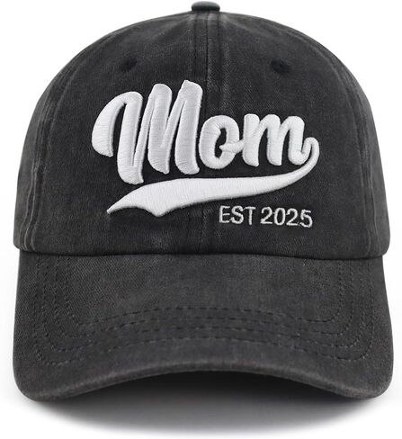 2PCS Mom and Dad EST 2025 2026 Hat, Adjustable 3D Embroidered New Parents Gifts Baseball Cap in Kuwait