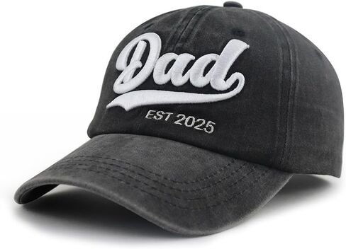 2PCS Mom and Dad EST 2025 2026 Hat, Adjustable 3D Embroidered New Parents Gifts Baseball Cap in Kuwait