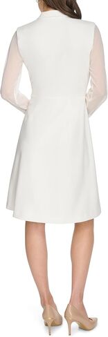 Calvin Klein Women's Scuba Crepe Long Sleeve Aline Dress in Saudi Arabia