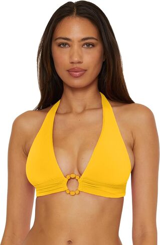 Becca Women's Marble Canyon Halter Bikini Top ، قابل للتعديل ، تعادل الظهر ، ملابس السباحة in Kuwait