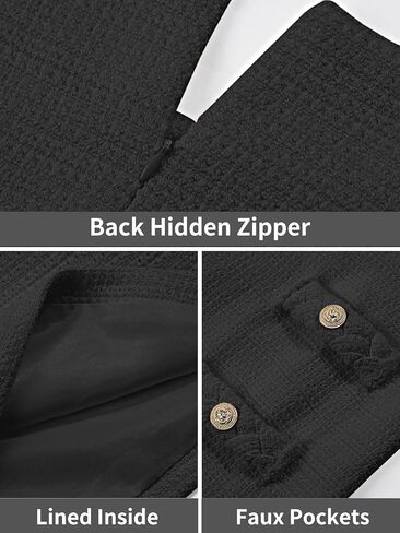 Wenrine Women's Tweed Mini Dress Short Sleeve Crew Neck Work Office Elagant Formal Summer A Line Dresses in Kuwait