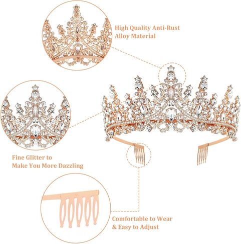 Birthday Crown Adult Woman & Glitter It's My Birthday Sash for Women Birthday Tiara for Women Princess Tiara Birthday Hat Birthday Headband for Parties Favors Rose Gold Birthday Decorations in Kuwait