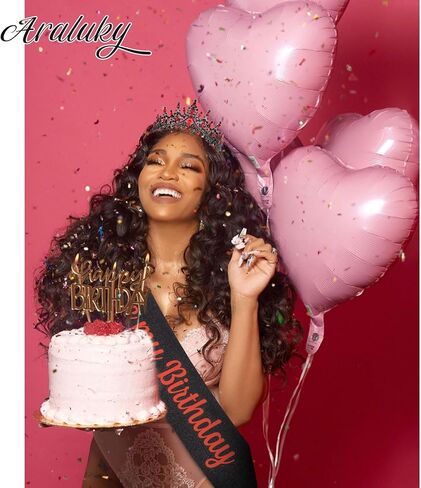Birthday Crown Adult Woman & Glitter It's My Birthday Sash for Women Birthday Tiara for Women Princess Tiara Birthday Hat Birthday Headband for Parties Favors Rose Gold Birthday Decorations in Kuwait