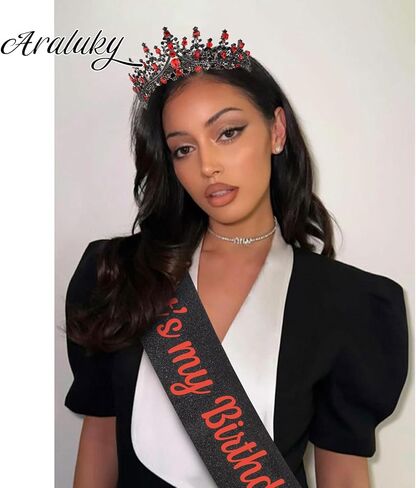 Birthday Crown Adult Woman & Glitter It's My Birthday Sash for Women Birthday Tiara for Women Princess Tiara Birthday Hat Birthday Headband for Parties Favors Rose Gold Birthday Decorations in Kuwait