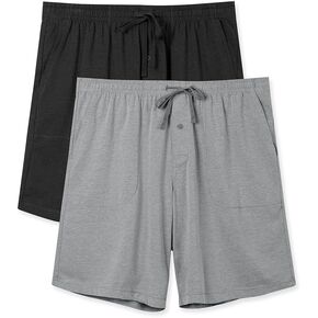 DAVID ARCHY Mens Pajama Shorts Soft Cotton Heather Sleep Shorts Comfy Breathable Lounge Pants With Fly 2 Pack in Saudi Arabia