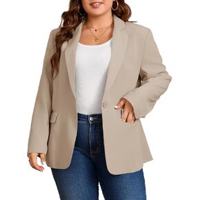 Cicy Bell Womens Plus Size Casual Blazers Lapel Long Sleeve Work Office Suit Jackets Open Front Curvy Blazers