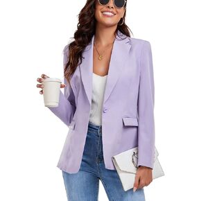 Women's Work Office Blazer One Button Notched Lapel Business Tuxedo Blazer Casual Blazer Jackets Suit Petite