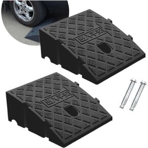 2PCS Curb Ramps 5.12" Rise Height Curb Ramp Interlock Curb Ramps for Driveway Low Cars Vehicles SUV Truck Motorcycle Wheelchair Bike (2Pcs 5.12" Height)