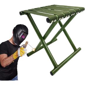 Outdoorsteel الشواء البراز المحمولة التخييم البراز ارتفاع خفيف الوزن الصلب كرسي قابل للطي للتخييم في الهواء الطلق المشي لمسافات طويلة الصيد سريع للطي البراز، الصلب البراز دعم 600 رطل