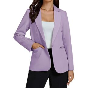 luvamia Dressy Blazers for Women Button Long Sleeve Lapel Business Casual Outfits Office Work Suit Blazer with Pockets