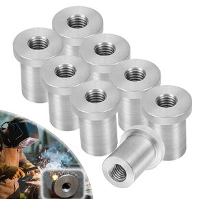 Weld-On Nut,1/2"-13 Thread Long Threaded Stepped Female Weld Nut Steel Chassis Mount Tab Pack of 4